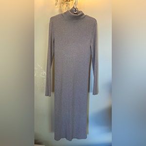 Express bodycon turtleneck dress in grey
